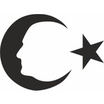 Reysa Tasarım Ayyıldız ve Atatürk Silüeti Sticker 20X20 cm Beyaz