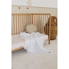 Zeypba Beyaz Müslin 4katlı Müslin Bebek & Çocuk Müslin Örtü %100 Pamuk 110X110CM