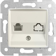 Viko Linnera Rollina Krem Tekli Nümeris Cat - 3 Telefon Prizi Çerçevesiz - 904412013