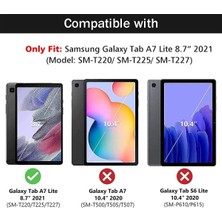 MTK Moveteck Samsung Galaxy Tab A7 Lite 8.7 Inç SM-T220 Tablet Kılıfı Akıllı Smart Uyku Modlu Katlanabilir Şeffaf Renkli Arka Kapak