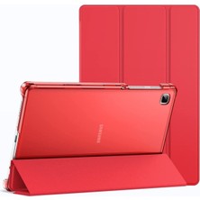 MTK Moveteck Samsung Galaxy Tab A7 Lite 8.7 Inç SM-T220 Tablet Kılıfı Akıllı Smart Uyku Modlu Katlanabilir Şeffaf Renkli Arka Kapak