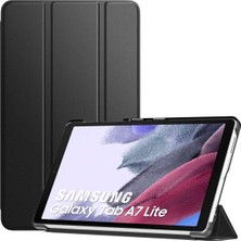 MTK Moveteck Samsung Galaxy Tab A7 Lite 8.7 Inç SM-T220 Tablet Kılıfı Akıllı Smart Uyku Modlu Katlanabilir Şeffaf Renkli Arka Kapak