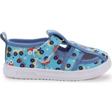 Sanbe 401 V 014 Cırtlı Erkek Bebek Keten Sandalet Mavi