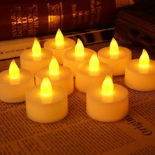 Kuzey Oyuncak LED Işıklı Mum Gün Işığı Pilli LED Işık Mum Pilli Mum Gün Işığı LED 48 Adet Vıp Ultra Canlı Yanar