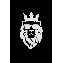 TSC Aslan Araba Sticker Etiket Beyaz Renk 18CM