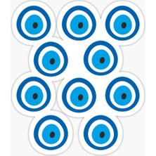 TSC 18 cm Nazar Boncuğu Sticker Duvar Etiket Araba Yapıştırma M17