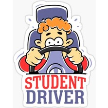 TSC Arabada Öğrenci Şöför Var  Sticker Yapıştırma 19CM Md3