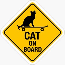 TSC Arabada Kedi Var Cats On Board Sticker Yapıştırma 19CM MD13