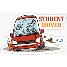 TSC Arabada Acemi Şöför Var  Sticker Yapıştırma 19CM Md2
