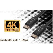 Wozlo 1 Metre HDMI 2.0 Kablo 4K@60Hz , 2K@144Hz Ethernet 18GBS Arc Hdtv 4K HDMI Kablosu