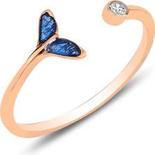 Söğütlü Silver Gümüş Rose Zirkon Taşlı Mineli Ayarlamalı Yüzük