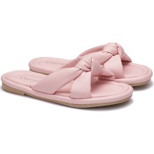 İmershoes Günlük Kadın Puf Terlik Yumuşak Taban Hafif Esnek Pofuduk Kurdeleli Yazlık Rahat Sandalet 023