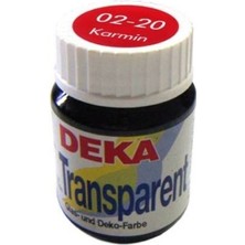 Deka Transparent 25 ml Cam Boyası 02-20 Karmin (Koyu Kırmızı)