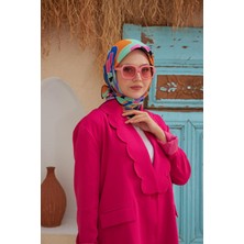 İpekhan Yeni Twist Desen Pamuk Viskon Eşarp Turuncu Siyah 1133-02