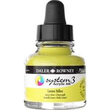 Daler Rowney System 3 Sıvı Akrilik Mürekkep Boya 29.5 ml 651 Lemon Yellow