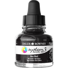 Daler Rowney System 3 Sıvı Akrilik Mürekkep Boya 29.5 ml 036 Mars Black