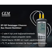 Sevgift C.E.M Dt - 38F Sıcaklık Kayıt Cihazı 2 Kanallı Datalogger