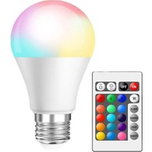 Atc Uzaktan Kumandalı LED Ampül 6500K + Rgb 9W Beyaz Işık