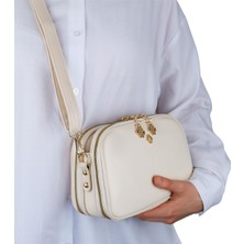 Bagacar Motto 1445 Bayan Çapraz El ve Omuz Çantası Bej