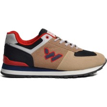 Walkway Benin Bej-Lacivert-Kırmızı Kadın Sneaker