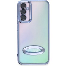 HappyCase Samsung A34 5g Kılıf Slot Kamera Korumalı Logosu Açık Lazer Silikon Kılıf Sierre Blue