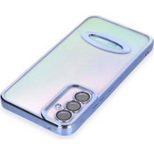 HappyCase Samsung A34 5g Kılıf Slot Kamera Korumalı Logosu Açık Lazer Silikon Kılıf Sierre Blue