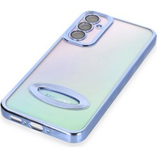 HappyCase Samsung A34 5g Kılıf Slot Kamera Korumalı Logosu Açık Lazer Silikon Kılıf Sierre Blue