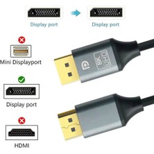 Wozlo 8k Displayport 1.4 Kablo 32,4gbps, 8K@30Hz, 5K@60Hz, 4K@120Hz 2160P HDR10 Freesync ve G-Sync -1.8m