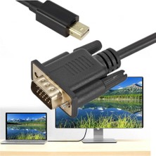 Wozlo 1.8m Mini Displayport To VGA Aktif Kablo - Thunderbolt 1/2 VGA 1920X1200 1080P MacBook Pro Air