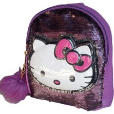 Dzc Kuzenler Avm Payetli Pullu Işıklı Çocuk Sırt Çantası Ponponlu Hello City Mor