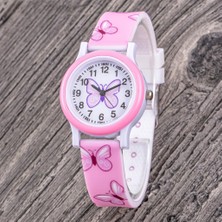 Saattino Pembe Kelebek Figürlü Analog Rakamlı Kız Çocuk Kol Saati ST-304350