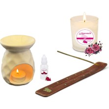 Depposite Gül Kokulu Set Buhurdanlık Tütsü ve Mum