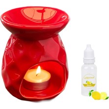 Depposite Seramik Kırmızı Ananas Model Buhurdanlık ve Limon Kokusu 8X9X12 cm