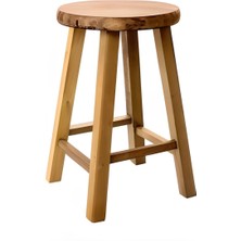 Woodensa Ahşap Yuvarlak Tabure 45 cm 4 Lü Takım
