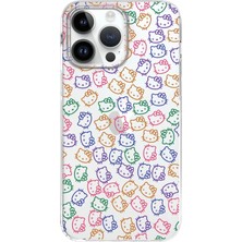 PrintiFy Apple iPhone 14 Pro Uyumlu Kapak Sevimli Karakterler Tasarımlı Şeffaf Silikon Kılıf