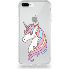 PrintiFy Apple iPhone 7 Plus Uyumlu Kapak Sevimli Karakterler Tasarımlı Şeffaf Silikon Kılıf