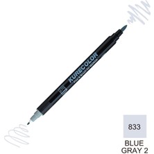 Zig Kurecolor Mangaka Fine&brush Çift Taraflı Kalem CNKC-2200 No 833 Blue Gray 2