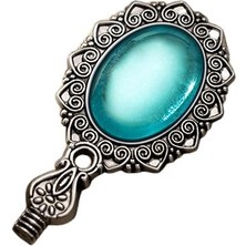 Profisher Kraliyet Mavi Taşlı Döküm Metal Mum Mühürü Sapı Antik Gümüş