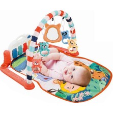 Baby Londy Sevimli Hayvanlar Sesli Işıklı Aynalı Piyanolu Oyun Halısı Pembe