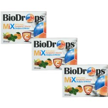 Biodrops Mix Bal & Limon Portakal & C Vitamini Okaliptus & Mentol 18 Adet Pastil (3 Adet)
