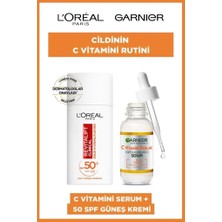 L'Oréal Paris Loreal Yüksek Güneş Korumalı C Vitamin Güneş Kremi-Garnier C Vitamin Aydınlatıcı Serum Seti