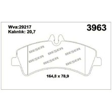 Beşer Arka Fren Balatası Cıft Teker Crafter Sprınter 2.5tdı 06- Beser 3963 Oem