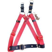 Balkonda Köpek göğüs tasması hakiki deri kırmızı kolon orta ve büyük ırk genişlik:2,5cm göğüs ölçüsü:50-90cm ayarlamalı dog harness GT5-18