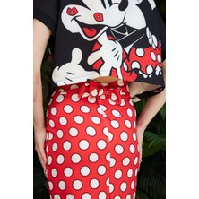 Marina Boutique Mickey Fiyonk Detaylı Crop Etek Takım