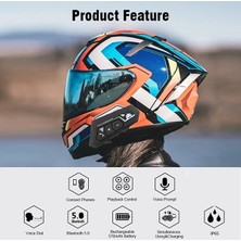 Airstorr Kask Kulaklık Bluetooth Motosiklet Kulaklık 5.0 Bluetooth Interkom Motorsiklet Kulaklık