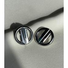 Laria Jewelry Çizgili Daire Küpe
