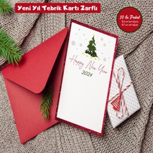 Tuğset Etiket Yılbaşı Yeni Yıl Mini Zarflı Not ve Tebriik Kartı Seti 10 Lu