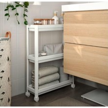 Xnews 3 Katlı Tekerlekli Raf Ünitesi, Beyaz