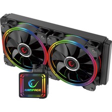 Rampage AQUA240-RGB Çift Fan 120x278x27mm Cpu Soğutucu  Sıvı Soğutma Sistemi