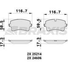 Braxis Arka Fren Balatası A6 4g2 A6 Avant 4g5 2.8 Fsı/2.8fsı Quattro/2.0tdı/3.0tdı/3.0tdı Quattro 11/10 Braxıs AB0262 Oem